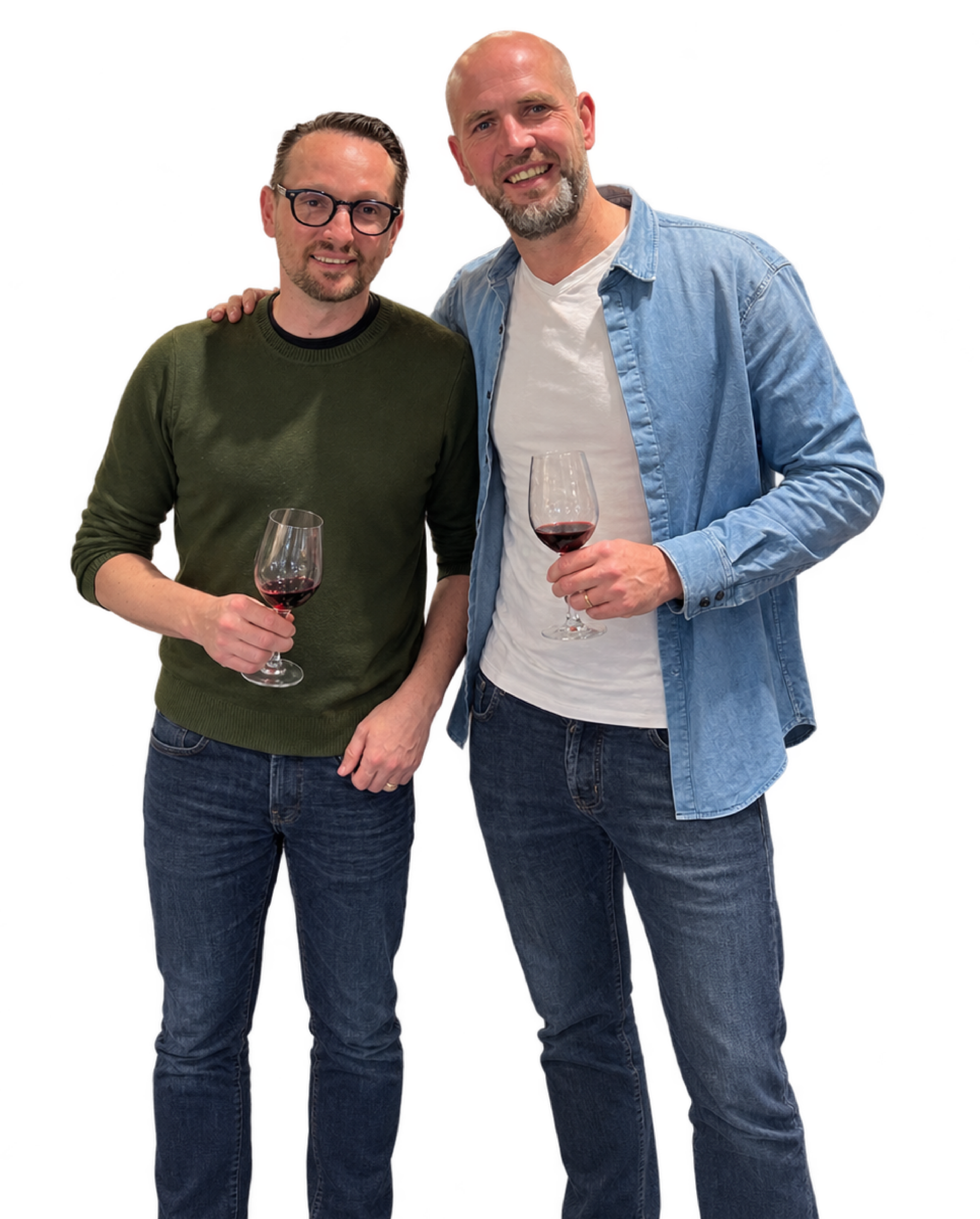 Koen en Rob, huidige eigenaars van Wijnkoperij Vier